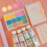 AOOKMIYA Schmincke Macaron Candy Color Watercolor Paint Box 12 Colors 1ML/2ML Opaque Watercolor Paint Artist Painting Art Supplies