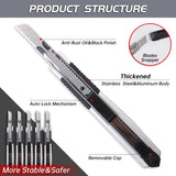 AOOKMIYA 1pc/3/5pcs Stainless Steel Retractable Utility Knife 9mm,for Unboxing,Cutting Paper ,Handicraft Carving for Crafters,Artist