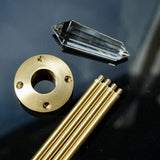 Healing Pyramid Diapason Medical Instrument Natural White Crystal Pyramid Made Pure Copper Yoga Help Sleep Percussion Accessorie