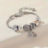 AOOKMIY 2025 Trendy Minimalist Oil-Dripping Rose Heart Bead Bracelet Fashionable Oil Painting Swan Lantern Bead JewelryAOOKMIYA.COM