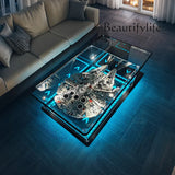 Modern simple living room home coffee table acrylic display box building block model dust cover advanced sense