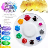 AOOKMIYA 1pc White Round Plastic Paint Tray Easy-Clean Sturdy Palettes for School Projects Art Classes Craft DIY Art Painting Palettes  AOOKMIYA.COM