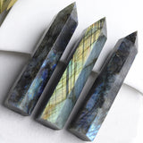 AOOKMIYA 8-15cm Large Size Natural Labradorite Tower Point Obelisk Ornament for Home Room Living Room Office Decor Christmas Gift
