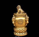 Brass cornucopia, bronze ornaments, golden lion, four gods town handicrafts