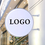 AOOKMIYA 50cm Waterproof LED Double Sided Round Advertising Lightbox 110V/220V Outdoor Advertising Neon Sign Light Box