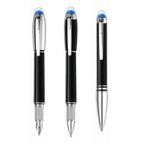 High Quality MB Blue Planet Crystal Ballpoint Rolelrball Pen Metal Resin Writing Stationery Collection Pen School Supplies