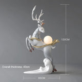 Modern Home TV Cabinet Decor Large Deer Floor Ornament for LivingRoom Luxury Abstract Standing Statue Sculpture Decorative Piece