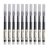 24 Pcs Straight Liquid Ball Pen Quick Drying Test Signature Gel Pen 0.5mm Black Blue Ink School Office Ball Pen