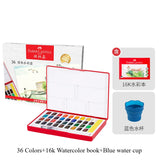 AOOKMIYA 24/36/48 Colors Faber Castell Watercolor Paint Set in Portable Case With Water Brush Pens and Sponge For Beginners Professionals AOOKMIYA.COM