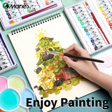 AOOKMIYA 12 Colors Marie's Gouache Paint Set with 1 Paintbrush,Professional 5ml/Tubes for Painting,Canvas,Paper,DIY for Hobbists,Artists