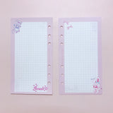 A6 Notebook Inside page 6 Ring Journal Spiral Replacement Journal Cute Note Book Weekly Grid Blank Diary Paper free shipping