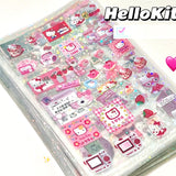 AOOKMIYA ART+ Creative Gifts 4pcs Japanese Charm Girl Hello Kitty Sticker for Phone Camera Luggage Helmet Sticker Y2K Kawaii Decoration Sticker Birthday Gift