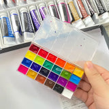 AOOKMIYA 15/24 Grid Portable Paint Palette Watercolor Gouache Acrylic Moisturizing Box Sketching Portable Paint Tray Art Supplies