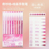 198/6 PCS Drawing Highlighter Morandi Gel Pen Student Diary Scrapbook Painting DIY Gel Pen Office School Supplies Stationery