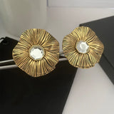Holiday popular brand retro style jewelry women's large round flowers exaggerated exquisite ear clips popular party accessories