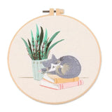 AOOKMIYA 2024 New Embroidery Diy Material Package Kit Cat Pattern Cross Stitch Table Painting Hanging Picture