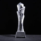 AOOKMIYA Customized Transparent Crystal Trophy, Five-Star, Creative Awards Ceremony, Competition Event, Craft Gift, Home Decorations, 1Pc