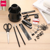 AOOKMIYA Deli High Quality Stationery Office Suit 3 Spec Large Capacity Compartments Desk Stationery Set Pen Holder For School Supplies