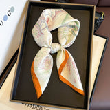100% Natural Twill Silk Scarf for Women Neck Tie Double side Female Foulard Shawl Wrap Square Neckerchief Hijab Bandana Scarves