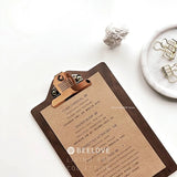 Black Walnut A4 File Folder Board Brass Gold Solid Wood Coffee Shop Order Folder Restaurant Menu Folder Student Sketch Folder