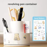 Large Capacity Rotating Pen Holder  Kawaii Stationery Desk Organizer Pencil Case for Boys and Girls Office Pen Holder