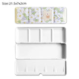 AOOKMIYA New Empty Watercolor Palette Tin Box Paint Storage Paint Tray Cartoon Rabbit Pattern Aquarela Paint Painting Art Supplies