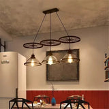 American Style Countryside Creative Personality Industrial Style Pendant Light Restaurant Bar Iron Wheel Creative Pendant Light