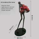 Humanoid Art Sculpture Holding Ball Floor Lamp Creative Humanoid Sculpture Floor Lamp Hotel Lobby Sales Office Led Light Stand