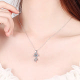 AOOKMIYA ART+ Creative Gifts Platinum PT950 18K White Gold 0.3ct Moissanite Fish Necklace Pendant for Women Anniversary Gift Idea Jewelry