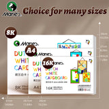 AOOKMIYA 30 Sheets Marie's White Cardstock, 3 Sizes Papers, 16K/A4/8K Paintng Card Stock, Smooth Card Paper,250gsm/90 lb Heavy Card Stock
