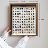 100 Kinds of Natural Ore Specimen Ornaments, with Glass Dust Cover, Decorative Paintings, Crystal Gems, Birthday Gifts