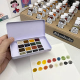 AOOKMIYA 2024 New Schmincke Natural Series Organic Pigments 16 Color Artist Grade Watercolor Packing 0.3/0.5/1ML Portable Art Supplies