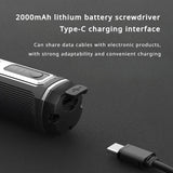 AOOKMIYA Deli Electric Screwdriver 3-Speed Large Torque Cordless 2000mAh Battery Drill 4V Power Tools Set Household Maintenance Repair