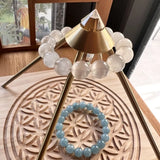 Healing Pyramid Diapason Medical Instrument Natural White Crystal Pyramid Made Pure Copper Yoga Help Sleep Percussion Accessorie