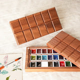 AOOKMIYA 24color Watercolor Paint with Palette Rich Colors Easy To Smudge Outdoor Sketching Professional Painting Manicure Design Gift  AOOKMIYA.COM