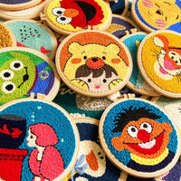 AOOKMIYA DIY Craft Punch Needle Embroidery Kits Sewing Kit Needlework Cross Stitch for Beginner Magic Pock Pen Set Home Painting Decor