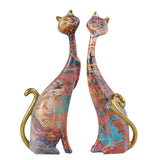 Nordic Graffiti Art Oil Painting Cat Decoration Resin Abstract Ornaments Figurines Bedroom Desktop Porch Cat Sculpture