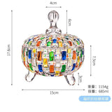 Wind Painted Candy Jar Preparation Glass Candy Storage Box Snack Food Storage Jar Creative Simple Household Decoration with Lid