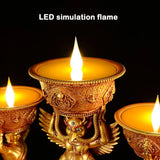 AOOKMIYA New LED electronic butter lamp ornament, Resin roc charging model eternal lamp, Indoor Buddhist Lamp, Home decor craftwork AOOKMIYA.COM