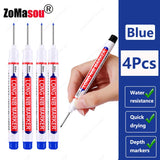 1-100Pcs 2cm Waterproof Long Head Markers Deep Hole Marker Pen for Metal Carpenter Red/Black/Blue/Green Ink Woodworking Tools