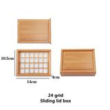 AOOKMIYA Empty Bamboo Paint Palette with Lid Portable Watercolor Paint Tray Storage Box with 24/36 Half Pans for Painting Art Supplies