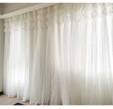 Fashion Princess White Blackout Curtains for Living Room, Korean 3 Layers Fairy Sheer Drapes for Girls' Bedroom,Home Deco Fabric
