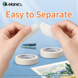 AOOKMIYA 3pcs Marie's Paper Tapes, 0.7in/0.94in & 20m/50m, Hand Tearable Masking Tape for Watercolor, Drafting, Canvas Framing for Adults