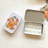 AOOKMIYA Portable Palette Watercolor Paint Repackaging Iron Box Paint Storage Box Nail Art Paint Tray Student Travel Art Supplies