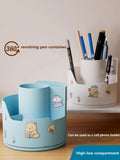 Large Capacity Rotating Pen Holder  Kawaii Stationery Desk Organizer Pencil Case for Boys and Girls Office Pen Holder