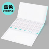 AOOKMIYA 24-grid Three-fold Watercolor Palette Painted Iron Box Large-capacity Watercolor Paint Storage Box Paint Tray Art Supplies