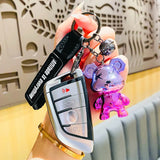 AOOKMIYA ART+ Creative Gifts Creative Electroplated XX Eyes Cartoon Bear Keyring Delicate Acrylic Animal Keychain Trend Car Bag Key Chains for Women Couple