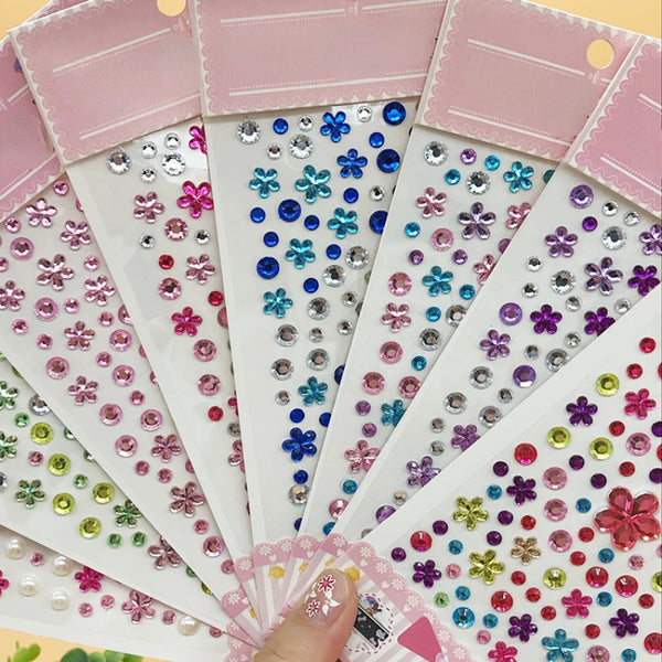 AOOKMIYA New Stickers On The Face Rhinestone Makeup Bright Face Art Sticker Children's Temporary Tattoo Rhinestone For Strasse Makeup