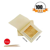 AOOKMIYA Gold Leaf Sheets Gold Flakes Foil 100pcs Practical 24K Gold In Craft Paper Arts Decoration Wall Handicrafts Gilding