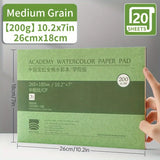 AOOKMIYA Watercolor Paper 20 Sheets, 94 lb/ 200 gsm 10.2x7 inch Hand Painted Paper pad Book for Adults,Students -Watercolors,Mixed Media